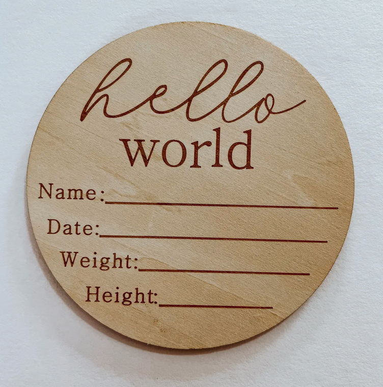 Hello World Birth Announcement Disc image 1