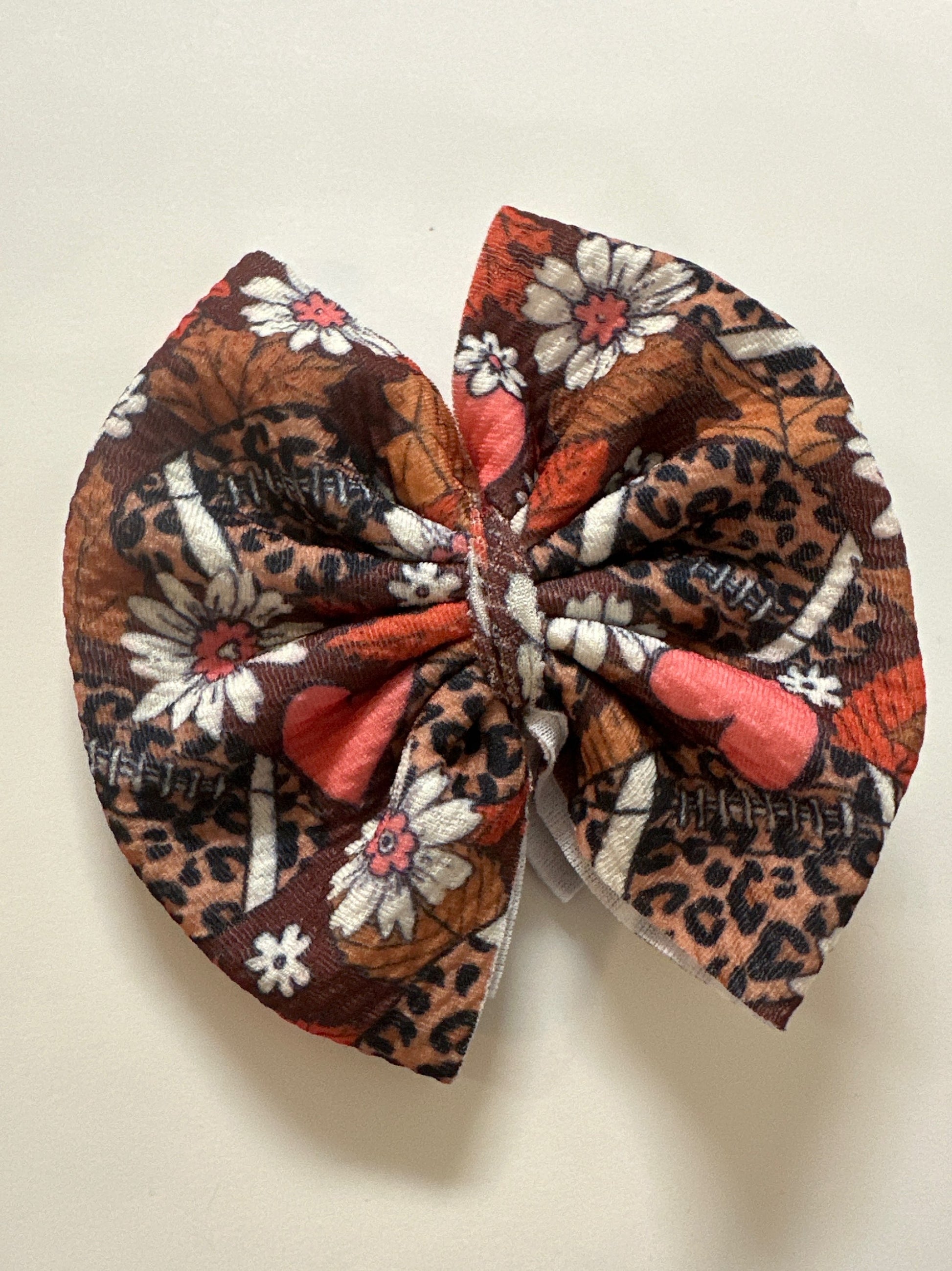 Leopard Print Football Bow   image 0
