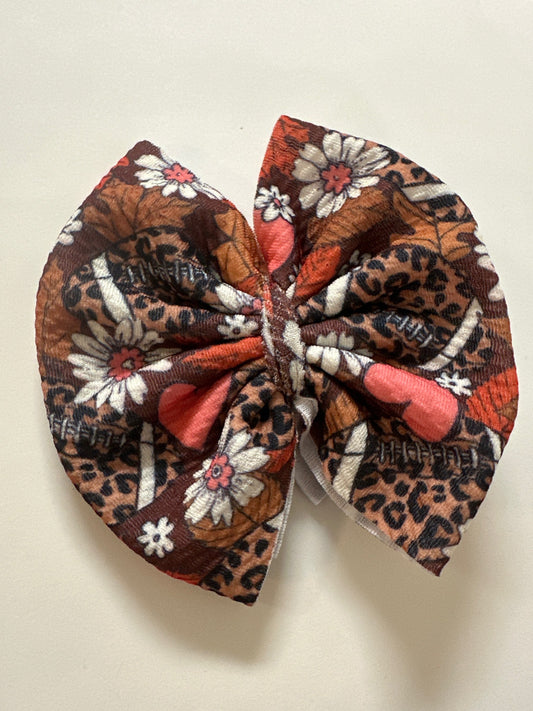 Leopard Print Football Bow   image 0