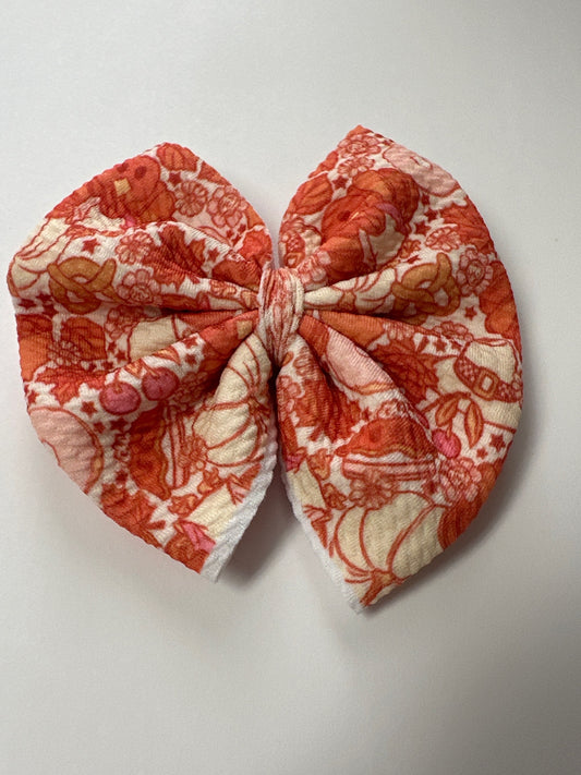 Orange and pink turkey bow  image 0
