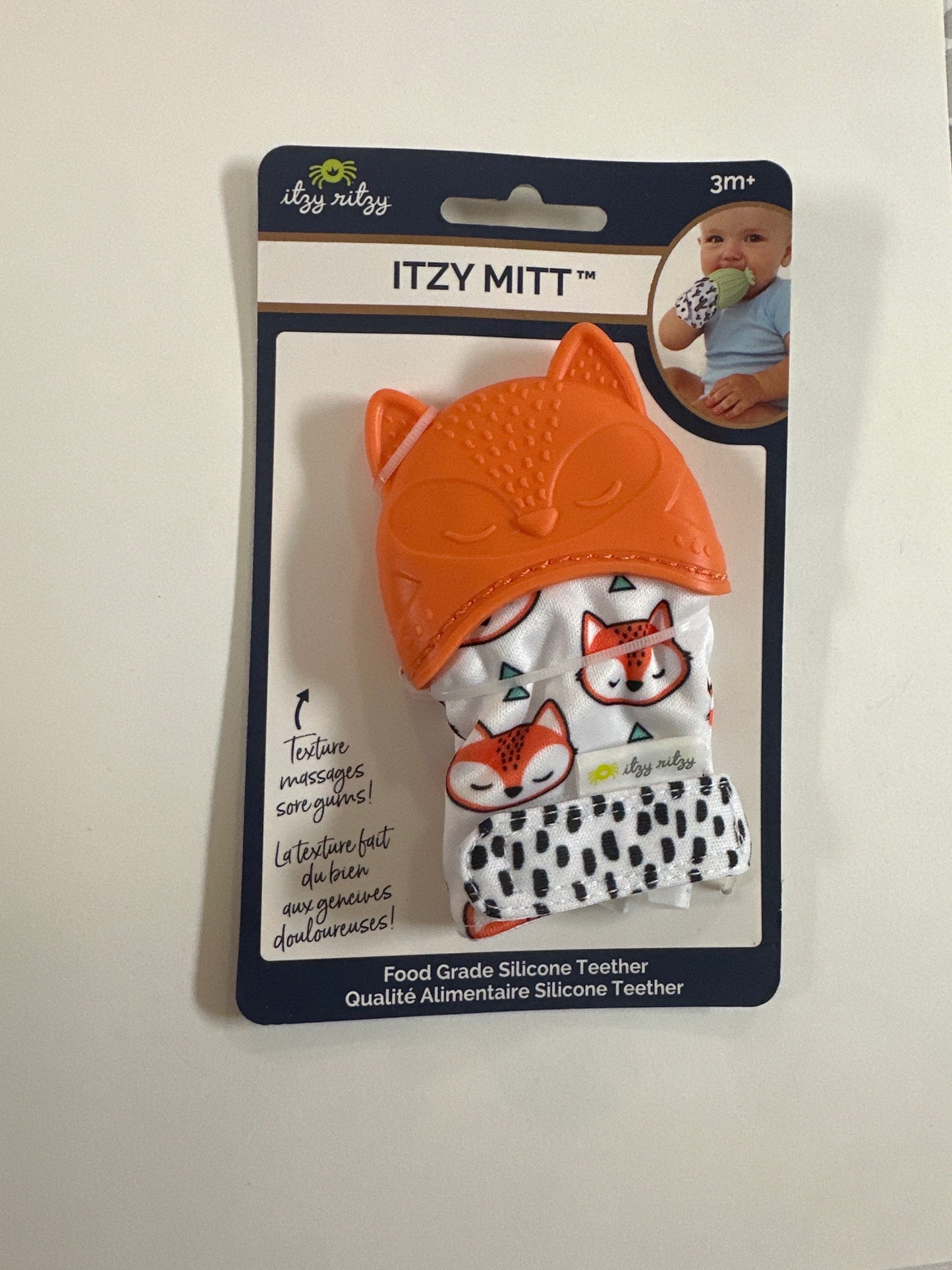 Fox Itzy Ritzy Silicone Teething Mitten image 0