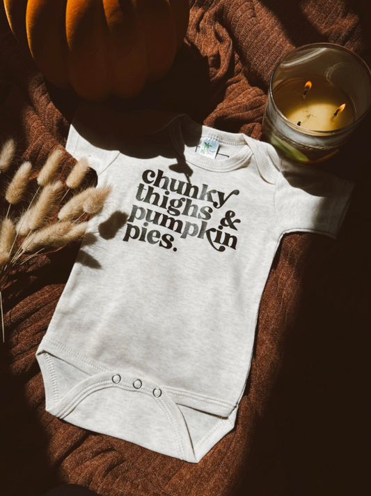 Chunky Thighs & Pumpkin Pies Onesie image 0