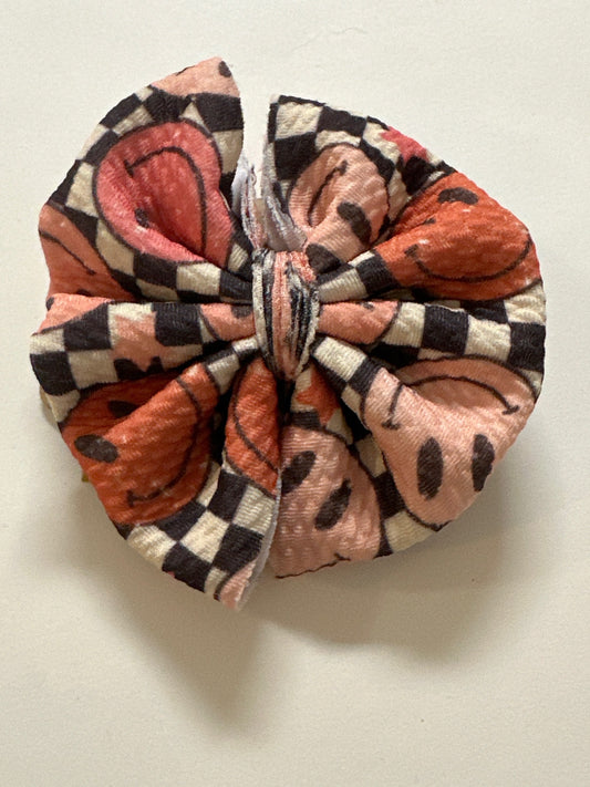 Checkered Smiley Bow image 0
