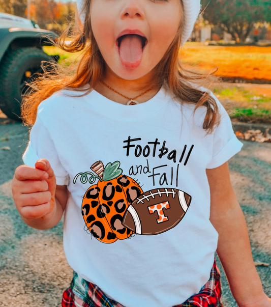 Football and Fall Girls Tee image 0