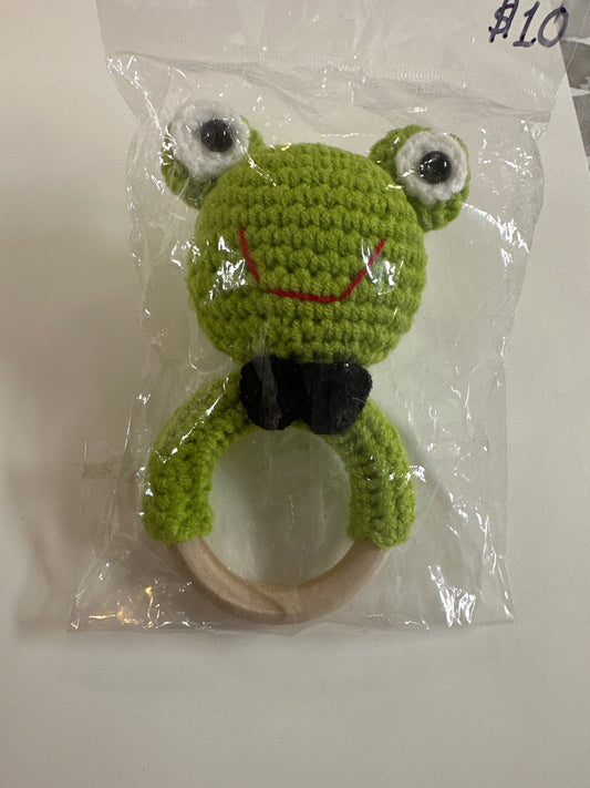Crocheted Frog Teether-TBC image 0