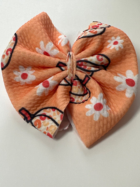 Daisy and pumpkin bow image 0